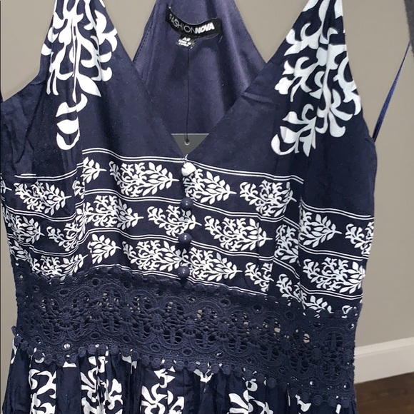 Fashion nova navy maxi dress with front slit - Picture 8 of 8